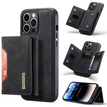 Load image into Gallery viewer, DG.MING M2 Series 3-Fold Card Bag Magnetic Leather Case, For iPhone 14, For iPhone 14 Plus, For iPhone 14 Pro, For iPhone 14 Pro Max