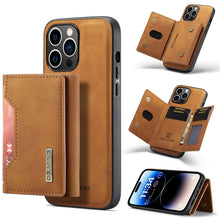 Load image into Gallery viewer, DG.MING M2 Series 3-Fold Card Bag Magnetic Leather Case, For iPhone 14, For iPhone 14 Plus, For iPhone 14 Pro, For iPhone 14 Pro Max