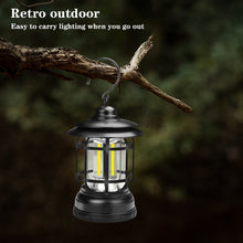 Load image into Gallery viewer, Portable Retro Hanging Lamp Lantern Camping Tent Light, USB Charging, Battery Type, Not Included Battery
