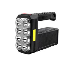 Load image into Gallery viewer, Super Bright Waterproof 8 LED Camping Flashlight Lamp, USB Charging, Solar Charging