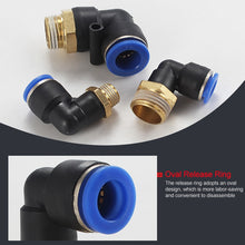 Load image into Gallery viewer, PL6-04 LAIZE 2pcs Male Thread Elbow Pneumatic Quick Fitting Connector, PL4-01 (10pcs), PL4-02 (10pcs), PL4-M5 (10pcs), PL6-01 (10pcs), PL6-02 (10pcs), PL6-03 (10pcs), PL6-04 (2pcs), PL6-M5 (10pcs), PL8-01 (10pcs), PL8-02 (10pcs), PL8-03 (10pcs)        ...