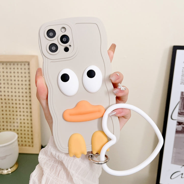 Wave Edge Big Duck Silicone Phone Case with Wristband, For iPhone 12 Pro Max, For iPhone 11, For iPhone 11 Pro, For iPhone 11 Pro Max, For iPhone 13 mini