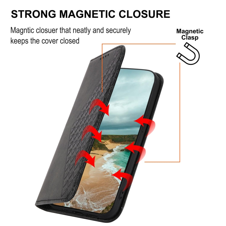 Cubic Grid Calf Texture Magnetic Closure Leather Phone Case, For iPhone 14, For iPhone 14 Plus, For iPhone 14 Pro, For iPhone 14 Pro Max, For iPhone 13 mini, For iPhone 13, For iPhone 13 Pro, For iPhone 13 Pro Max