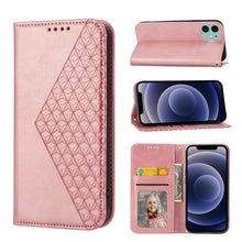 Load image into Gallery viewer, Cubic Grid Calf Texture Magnetic Closure Leather Phone Case, For iPhone 12 mini, For iPhone 12 / 12 Pro, For iPhone 12 Pro Max, For iPhone 11, For iPhone 11 Pro, For iPhone 11 Pro Max, For iPhone X / XS, For iPhone XR