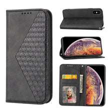 Load image into Gallery viewer, Cubic Grid Calf Texture Magnetic Closure Leather Phone Case, For iPhone 12 mini, For iPhone 12 / 12 Pro, For iPhone 12 Pro Max, For iPhone 11, For iPhone 11 Pro, For iPhone 11 Pro Max, For iPhone X / XS, For iPhone XR