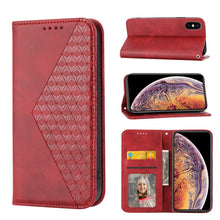 Load image into Gallery viewer, Cubic Grid Calf Texture Magnetic Closure Leather Phone Case, For iPhone 12 mini, For iPhone 12 / 12 Pro, For iPhone 12 Pro Max, For iPhone 11, For iPhone 11 Pro, For iPhone 11 Pro Max, For iPhone X / XS, For iPhone XR