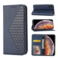 Load image into Gallery viewer, Cubic Grid Calf Texture Magnetic Closure Leather Phone Case, For iPhone 12 mini, For iPhone 12 / 12 Pro, For iPhone 12 Pro Max, For iPhone 11, For iPhone 11 Pro, For iPhone 11 Pro Max, For iPhone X / XS, For iPhone XR