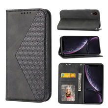 Load image into Gallery viewer, Cubic Grid Calf Texture Magnetic Closure Leather Phone Case, For iPhone 12 mini, For iPhone 12 / 12 Pro, For iPhone 12 Pro Max, For iPhone 11, For iPhone 11 Pro, For iPhone 11 Pro Max, For iPhone X / XS, For iPhone XR