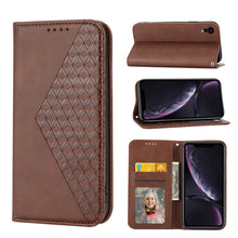 Load image into Gallery viewer, Cubic Grid Calf Texture Magnetic Closure Leather Phone Case, For iPhone 12 mini, For iPhone 12 / 12 Pro, For iPhone 12 Pro Max, For iPhone 11, For iPhone 11 Pro, For iPhone 11 Pro Max, For iPhone X / XS, For iPhone XR