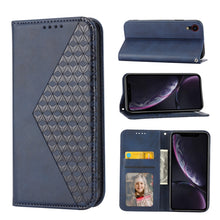 Load image into Gallery viewer, Cubic Grid Calf Texture Magnetic Closure Leather Phone Case, For iPhone 12 mini, For iPhone 12 / 12 Pro, For iPhone 12 Pro Max, For iPhone 11, For iPhone 11 Pro, For iPhone 11 Pro Max, For iPhone X / XS, For iPhone XR