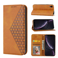 Load image into Gallery viewer, Cubic Grid Calf Texture Magnetic Closure Leather Phone Case, For iPhone 12 mini, For iPhone 12 / 12 Pro, For iPhone 12 Pro Max, For iPhone 11, For iPhone 11 Pro, For iPhone 11 Pro Max, For iPhone X / XS, For iPhone XR