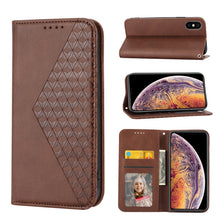 Load image into Gallery viewer, Cubic Grid Calf Texture Magnetic Closure Leather Phone Case, For iPhone XS Max, For iPhone SE 2022 / SE 2020 / 7 / 8, For iPhone 7 Plus / 8 Plus