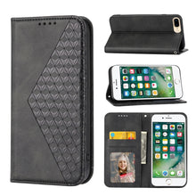 Load image into Gallery viewer, Cubic Grid Calf Texture Magnetic Closure Leather Phone Case, For iPhone XS Max, For iPhone SE 2022 / SE 2020 / 7 / 8, For iPhone 7 Plus / 8 Plus