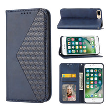 Load image into Gallery viewer, Cubic Grid Calf Texture Magnetic Closure Leather Phone Case, For iPhone XS Max, For iPhone SE 2022 / SE 2020 / 7 / 8, For iPhone 7 Plus / 8 Plus