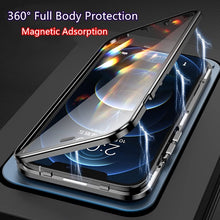 Load image into Gallery viewer, Dual-Lock Anti-peeping Glass 360 Full Body Frosted Magnetic Phone Case, For iPhone 14 Plus