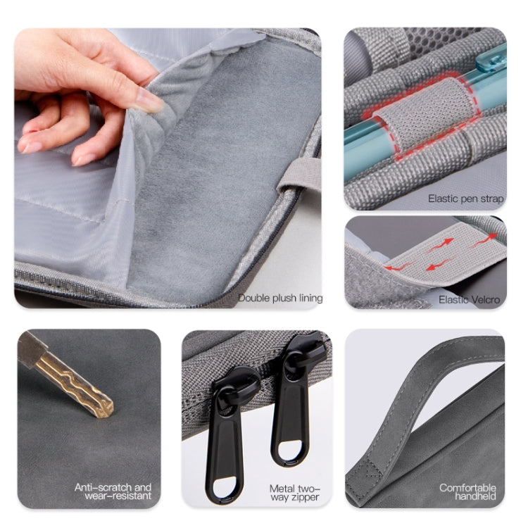Portable Sheepskin Texture Leather Bag, For 9.7-11 inch Laptop, For 12.9-13 inch Laptop