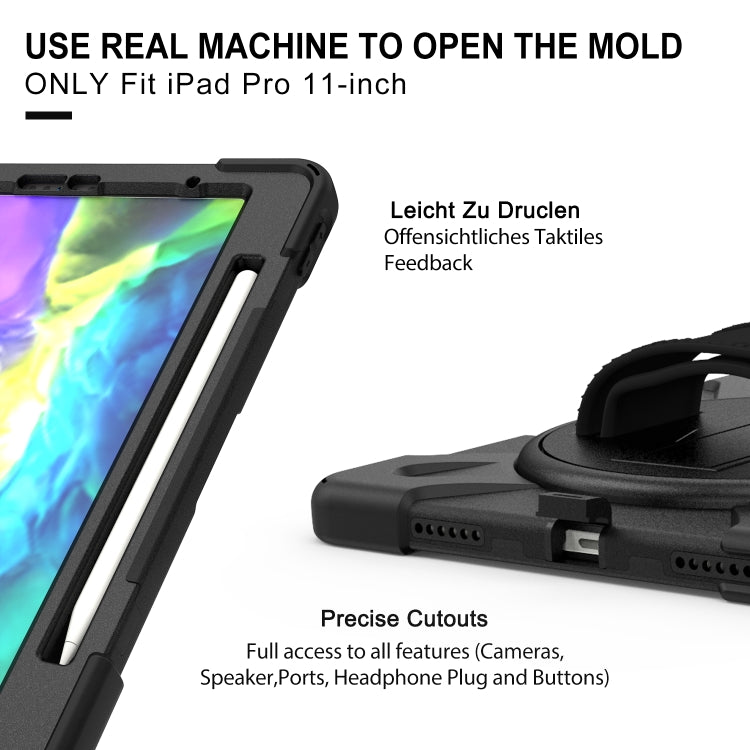 For iPad Pro 12.9 (2020) 360 Degree Rotation Silicone Protective Cover with Holder & Hand Strap & Long Strap & Pencil Slot, For iPad Pro 12.9 2020 / 2018, For iPad Pro 12.9 2022 / 2020 / 2021 / 2018