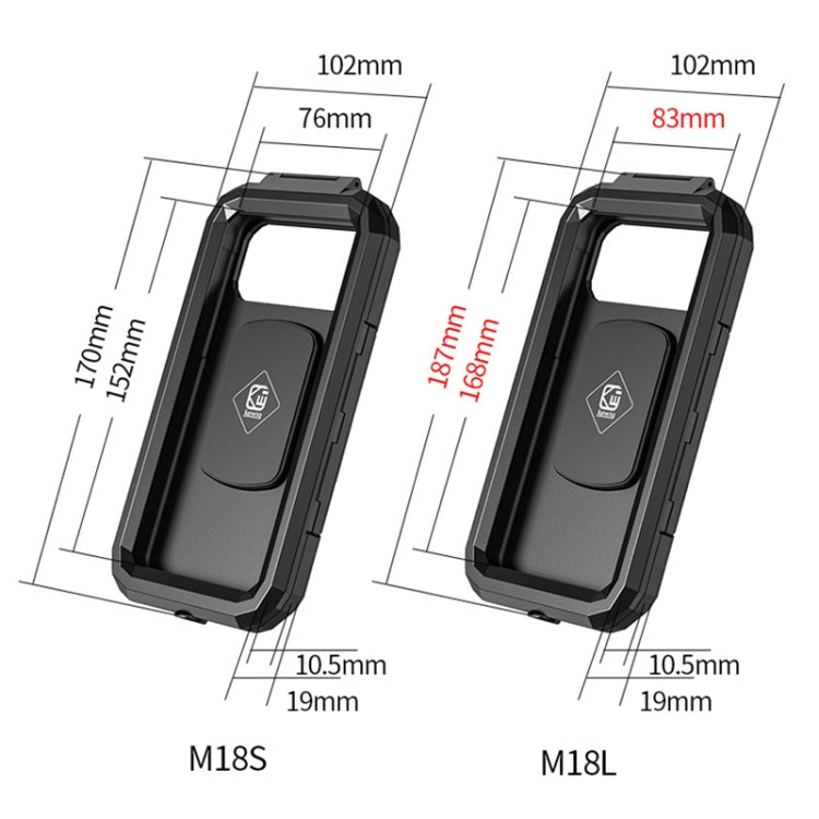 Motorcycle / Bicycle Handlebar Wireless Charging Waterproof Box Mobile Phone Holder, M18S-A1, M18L-A1
