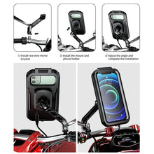 Load image into Gallery viewer, Motorcycle / Bicycle Rearview Mirror Wireless Charging Waterproof Box Mobile Phone Holder, M18S-A2, M18L-A2