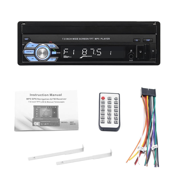 9601 7 inch Car Retractable MP5 Player Supports Bluetooth Hand-free Calling Reverse, 9601