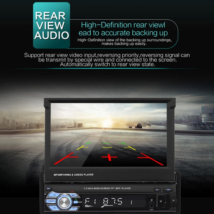 9601 7 inch Car Retractable MP5 Player Supports Bluetooth Hand-free Calling Reverse, 9601