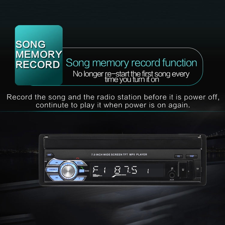 9601 7 inch Car Retractable MP5 Player Supports Bluetooth Hand-free Calling Reverse, 9601