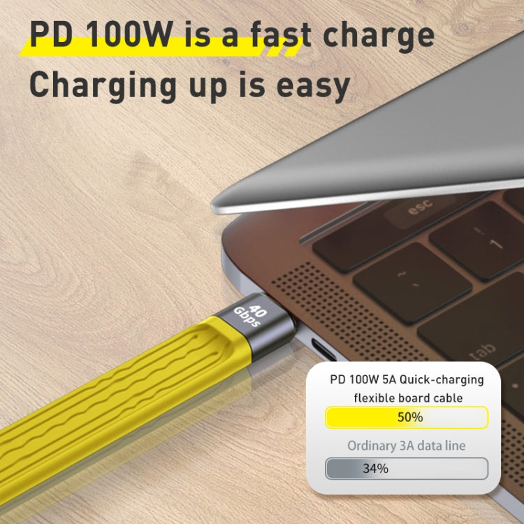 100W 40Gbps USB-C/Type-C Female to USB-C/Type-C Male FPC Flexible Data Cable, Length: 13.8cm, 40Gbps USB-C/Type-C Female to USB-C/Type-C Male