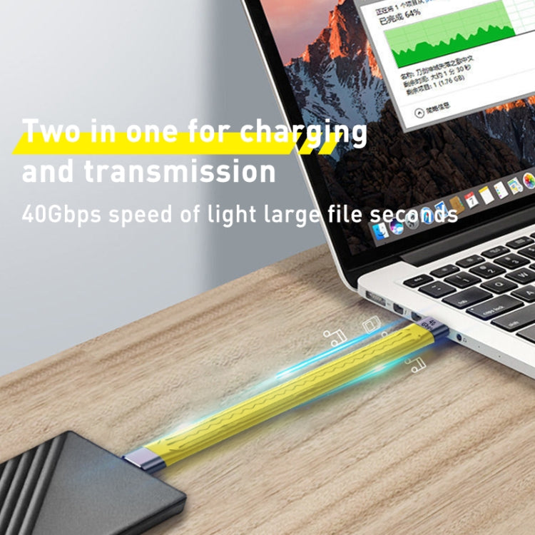 100W 40Gbps USB-C/Type-C Female to USB-C/Type-C Male FPC Flexible Data Cable, Length: 13.8cm, 40Gbps USB-C/Type-C Female to USB-C/Type-C Male
