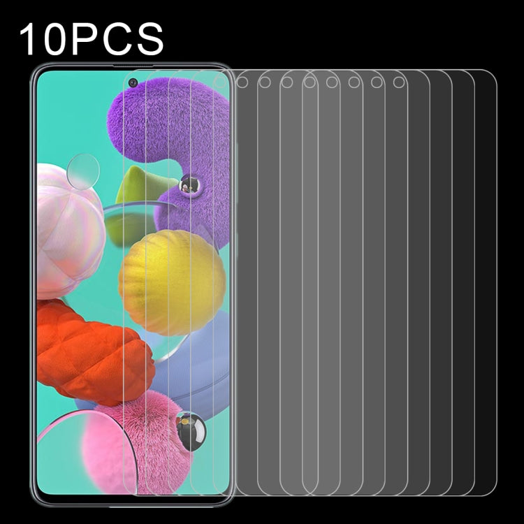 10 PCS 0.26mm 9H Surface Hardness 2.5D Explosion-proof Tempered Glass Non-full Screen Film For Samsumg Galaxy F55 / M55 / M54 / A71 / F54