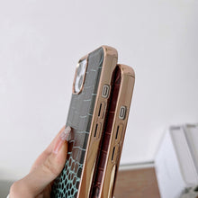 Load image into Gallery viewer, Crocodile Texture Genuine Leather Nano Electroplating Phone Case, For iPhone 14 Pro, For iPhone 14 Pro Max, For iPhone 13 Pro Max, For Motorola Moto Razr 2022