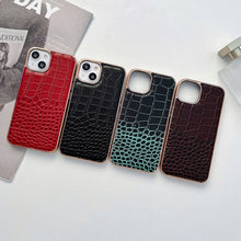 Load image into Gallery viewer, Crocodile Texture Genuine Leather Nano Electroplating Phone Case, For iPhone 14 Pro, For iPhone 14 Pro Max, For iPhone 13 Pro Max, For Motorola Moto Razr 2022
