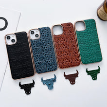 Load image into Gallery viewer, Sky Series Nano Electroplating Genuine Leather Phone Case, For iPhone 14 Pro Max