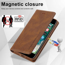 Load image into Gallery viewer, LC.IMEEKE RFID Anti-theft Leather Phone Case, For iPhone SE 2022 / SE 2020 / 8 / 7, For iPhone XS Max, For iPhone XS / X, For iPhone XR, For iPhone 8 Plus / 7 Plus, For Samsung Galaxy S21 5G, For Samsung Galaxy S21+ 5G