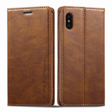 Load image into Gallery viewer, LC.IMEEKE RFID Anti-theft Leather Phone Case, For iPhone SE 2022 / SE 2020 / 8 / 7, For iPhone XS Max, For iPhone XS / X, For iPhone XR, For iPhone 8 Plus / 7 Plus, For Samsung Galaxy S21 5G, For Samsung Galaxy S21+ 5G