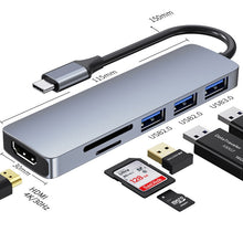 Load image into Gallery viewer, 6-in-1 USB-C / Type-C to USB Docking Station HUB Adapter, 6 in 1