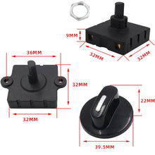 Load image into Gallery viewer, 4 Gear 3 Speed Rotary Switch Fan Heater Speed Selector, Type A 2 Pair, Type B 2 Pair