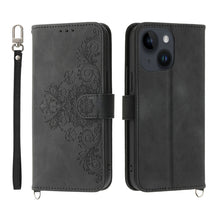 Load image into Gallery viewer, Skin-feel Flowers Embossed Wallet Leather Phone Case, For iPhone 14, For iPhone 14 Plus, For iPhone 14 Pro, For iPhone 14 Pro Max