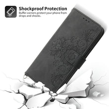 Load image into Gallery viewer, Skin-feel Flowers Embossed Wallet Leather Phone Case, For iPhone 14, For iPhone 14 Plus, For iPhone 14 Pro, For iPhone 14 Pro Max