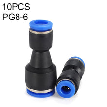 Load image into Gallery viewer, LAIZE 10pcs Plastic Reducing Straight Pneumatic Quick Fitting Connector, PG6-4, PG8-4, PG8-6, PG10-6, PG10-8, PG12-8, PG12-10, PG16-12