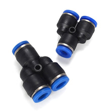 Load image into Gallery viewer, PY-14 LAIZE 2pcs Plastic Y-type Tee Reducing Pneumatic Quick Fitting Connector, PY-4 (10pcs), PY-6 (10pcs), PY-8 (10pcs), PY-10 (10pcs), PY-12 (10pcs), PY-14 (2pcs), PY-16 (2pcs)
