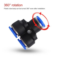 Load image into Gallery viewer, PY-14 LAIZE 2pcs Plastic Y-type Tee Reducing Pneumatic Quick Fitting Connector, PY-4 (10pcs), PY-6 (10pcs), PY-8 (10pcs), PY-10 (10pcs), PY-12 (10pcs), PY-14 (2pcs), PY-16 (2pcs)