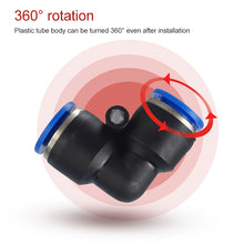 Load image into Gallery viewer, LAIZE 10pcs Plastic Elbow Pneumatic Quick Fitting Connector, PV-4, PV-6, PV-8, PV-10, PV-12, PV-14, PV-16