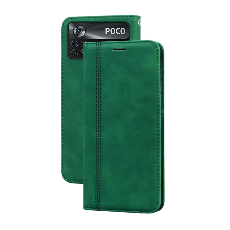 Frosted Business Magnetic Horizontal Flip PU Phone Case, For Xiaomi Poco X4 Pro 5G