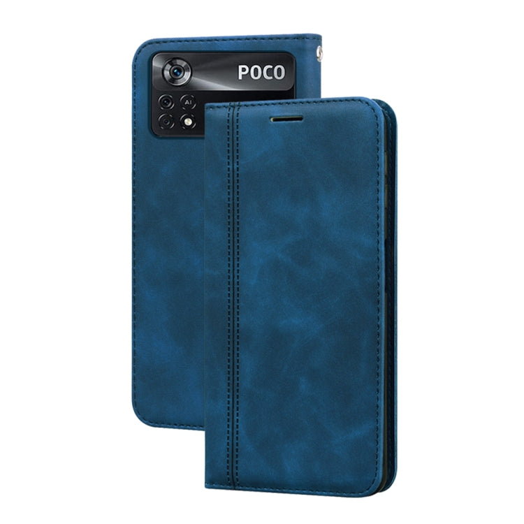 Frosted Business Magnetic Horizontal Flip PU Phone Case, For Xiaomi Poco X4 Pro 5G