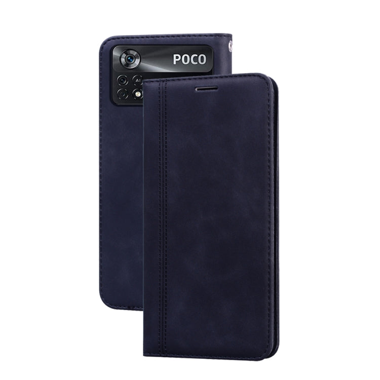 Frosted Business Magnetic Horizontal Flip PU Phone Case, For Xiaomi Poco X4 Pro 5G