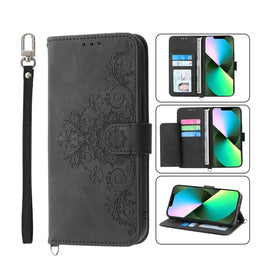 Skin-feel Flowers Embossed Wallet Leather Phone Case, For iPhone 13 Pro Max, For iPhone 13 Pro, For iPhone 13, For iPhone 13 mini, For iPhone 12 Pro Max, For iPhone 12 / 12 Pro, For iPhone 12 mini, For iPhone 11 Pro Max, For iPhone 11 Pro