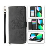 Skin-feel Flowers Embossed Wallet Leather Phone Case, For iPhone 13 Pro Max, For iPhone 13 Pro, For iPhone 13, For iPhone 13 mini, For iPhone 12 Pro Max, For iPhone 12 / 12 Pro, For iPhone 12 mini, For iPhone 11 Pro Max, For iPhone 11 Pro