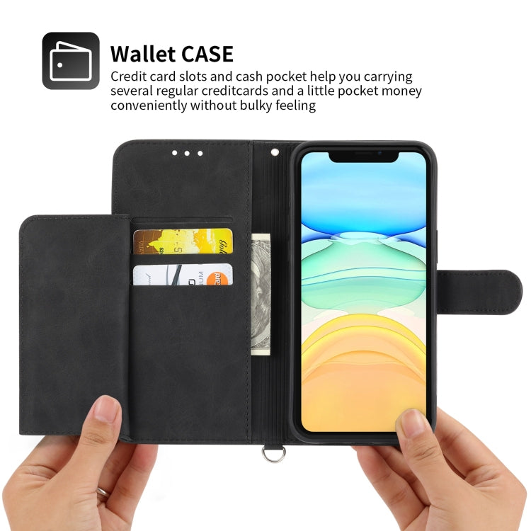 Skin-feel Flowers Embossed Wallet Leather Phone Case, For iPhone 11, For iPhone XS Max, For iPhone XS / X, For iPhone XR, For iPhone SE 2022 / SE 2020 / 8 / 7, For iPhone 8 Plus / 7 Plus