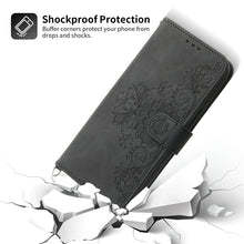 Load image into Gallery viewer, Skin-feel Flowers Embossed Wallet Leather Phone Case, For iPhone 11, For iPhone XS Max, For iPhone XS / X, For iPhone XR, For iPhone SE 2022 / SE 2020 / 8 / 7, For iPhone 8 Plus / 7 Plus