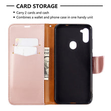 Load image into Gallery viewer, Litchi Texture  Pure Color Horizontal Flip PU Leather Case with Holder &amp; Card Slots &amp; Wallet &amp; Lanyard, For Samsung Galaxy A11